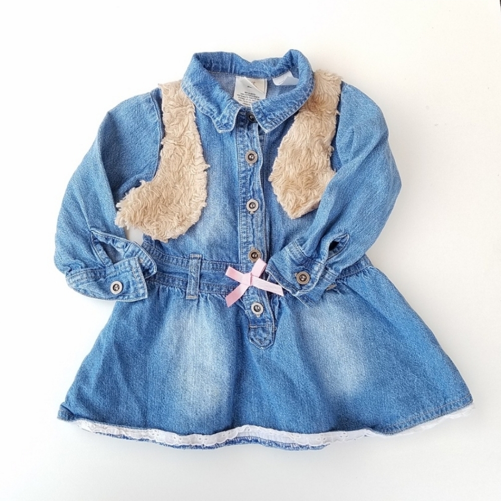 Baby Distressed Jean Dress Size 12 months